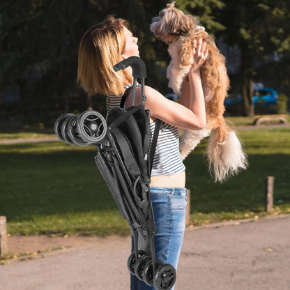 Pet Stroller/4 Wheels/Brakes/Storage