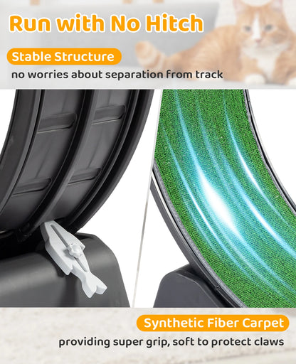 Cat Exercise Treadmill Wheel with Carpeted Runway