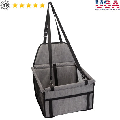 Collapsible Pet Seat Cushioned Interior Adjustable Straps