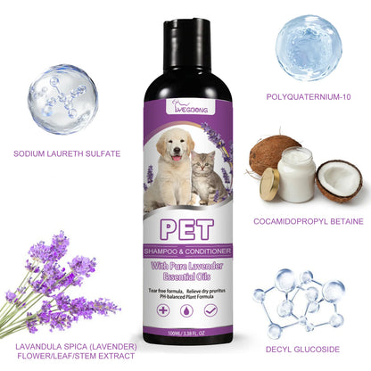 100ml Pets Shampoo Conditioner Protect Skin Flea Killer