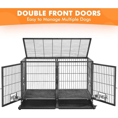 Stackable Dog Crate 42'' Heavy Duty Large Dog Crate