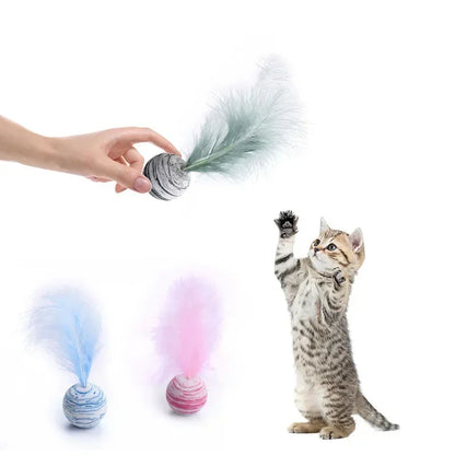 Cat Toy Ball Feather Foam Throwing Interactive