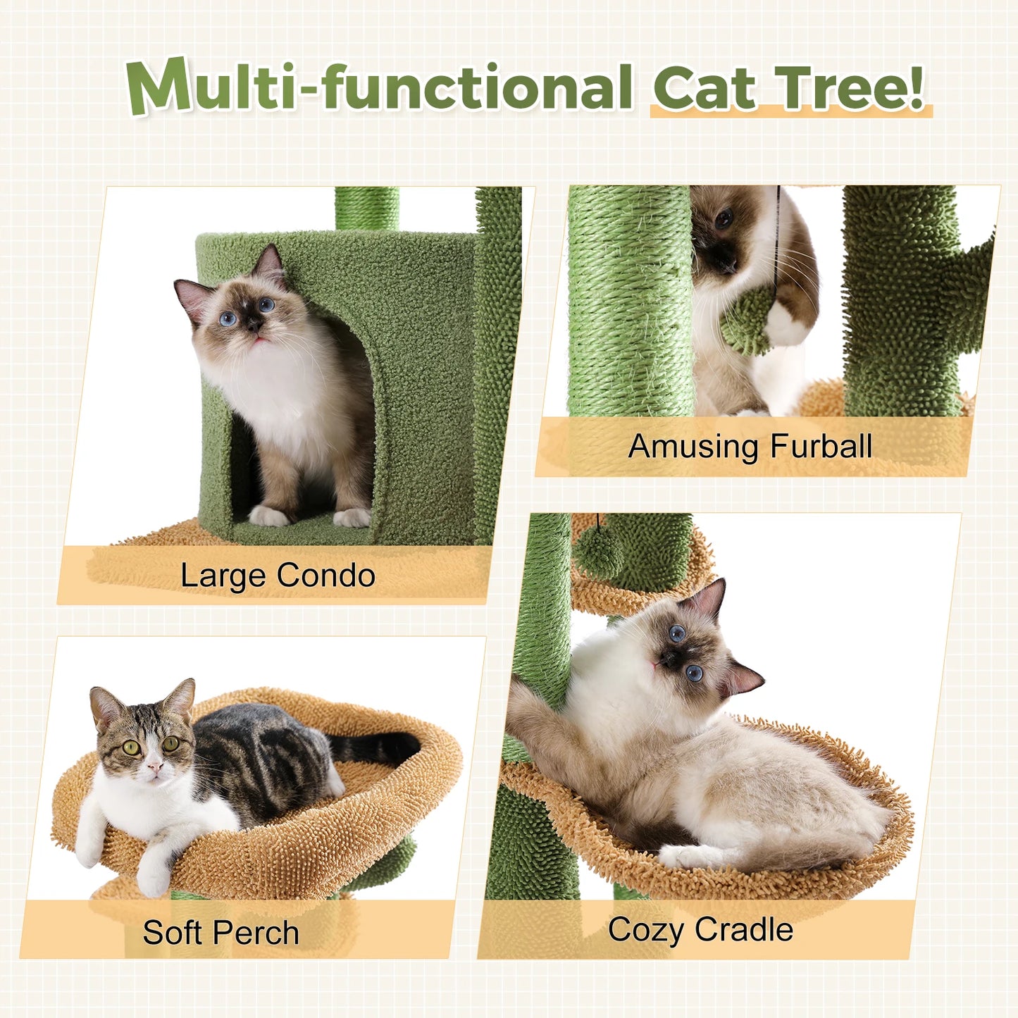 Cactus Cat Tower/House/Scratching Post/Condo/Nest/Scratcher