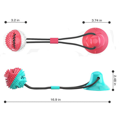 Silicon Suction Cup Tug Interactive Dog Ball Toy