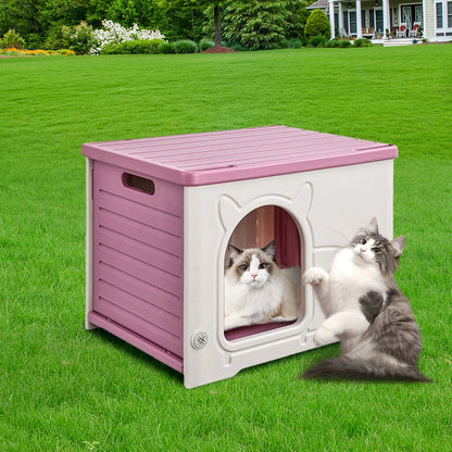 Outdoor Cat House Rainproof Cozy Nest Room