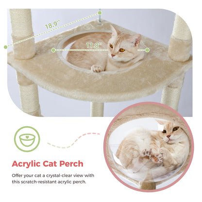 Floor to Ceiling Cat Tower, Scratching Posts, Condo, Hammock