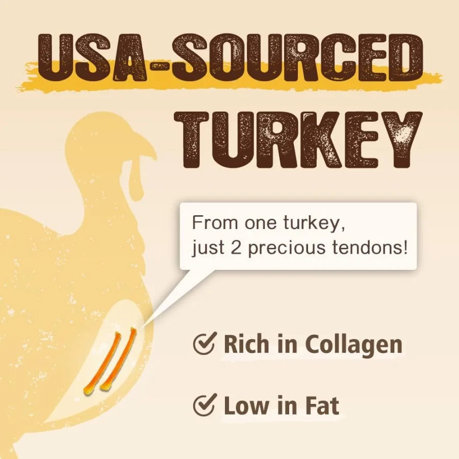 Soft Turkey Tendon Strip 3oz Natural Chewy Snack