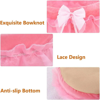Pink Washable Dog Bed Soft Plush