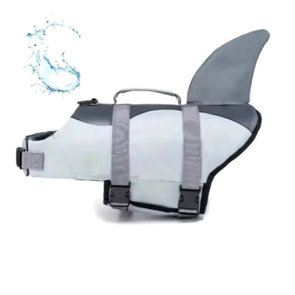Shark Dog Life Jacket Enhanced Buoyancy Handle