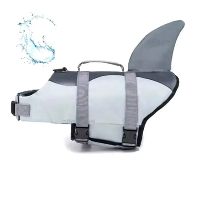 Shark Dog Life Jacket Enhanced Buoyancy Handle