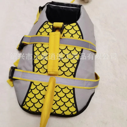 Shark Dog Life Jacket Enhanced Buoyancy Handle