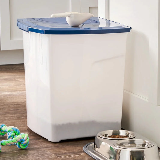 Pet Food Container Locking Lid Rubber Seals Roller Wheels