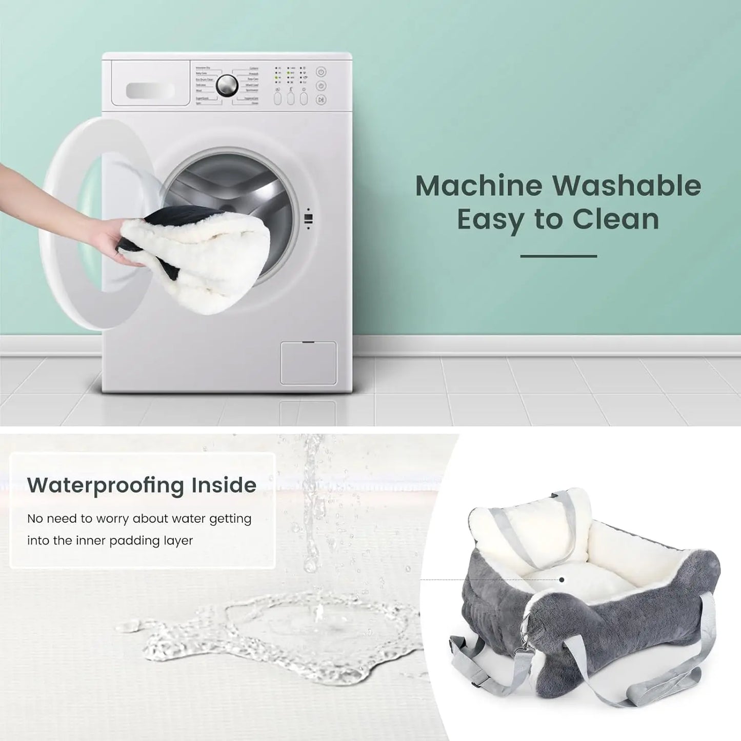 Plush Booster Seat with Non-Slip Bottom, Safety Leash