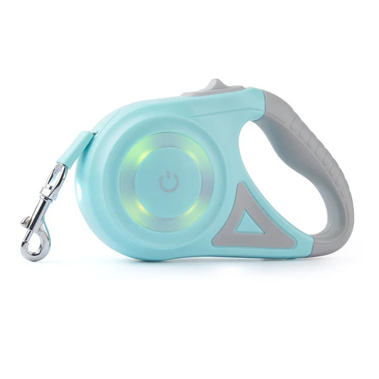 Automatic Retractable Dog Leash Led Flashlight Durable Adjustable