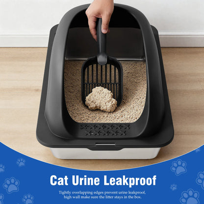 Cat Litter Box for Big Cats Anti-Urine Leakage Scoop and Mat Included