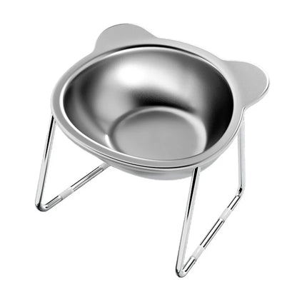 Raised Tilted Neck Guard Stainless Steel Bowl