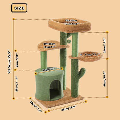 Cactus Cat Tower/House/Scratching Post/Condo/Nest/Scratcher