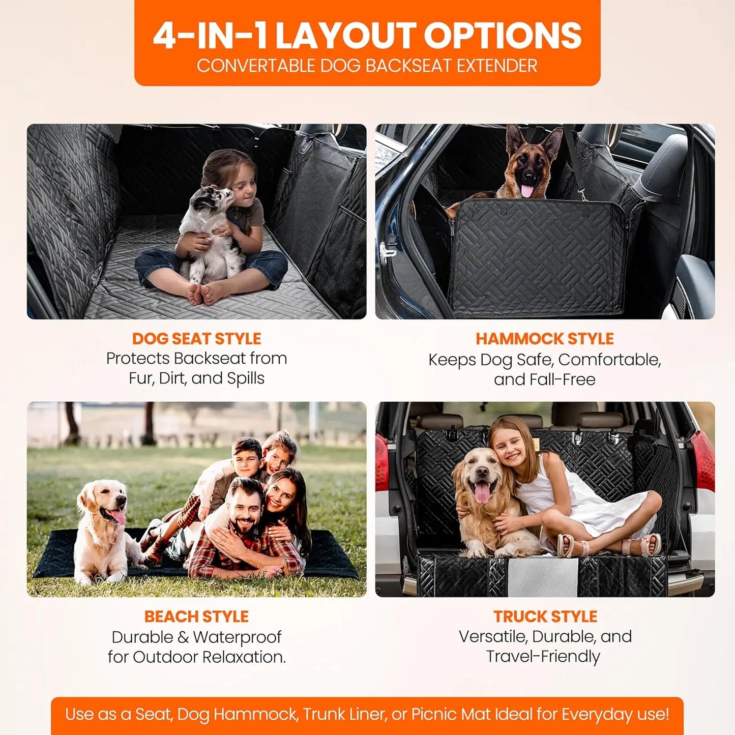 Waterproof Pet Seat Cover for Car, SUV & Truck