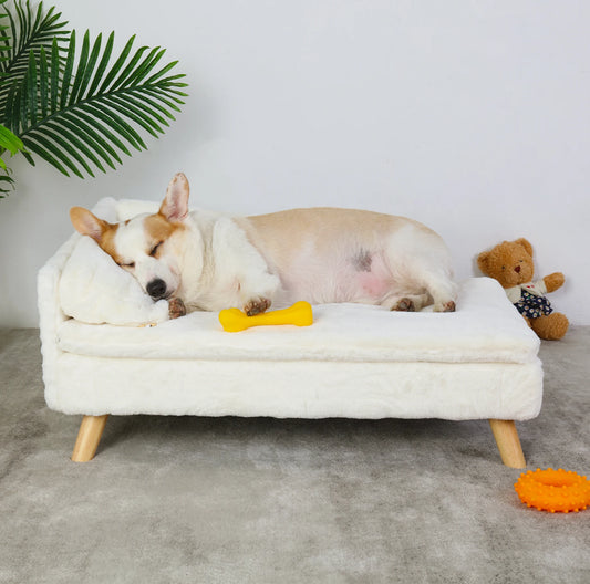 Elevated Pet Bed Solid Wood Leg Sofa