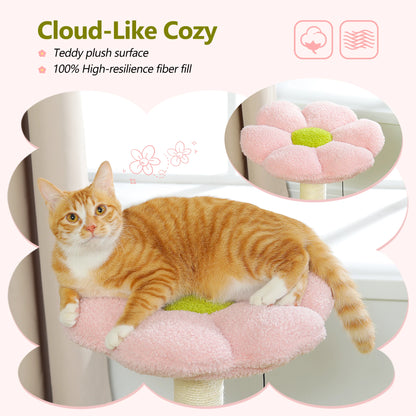 Flower Cat Tree, Scratching Post, Hammock Soft Top Perch