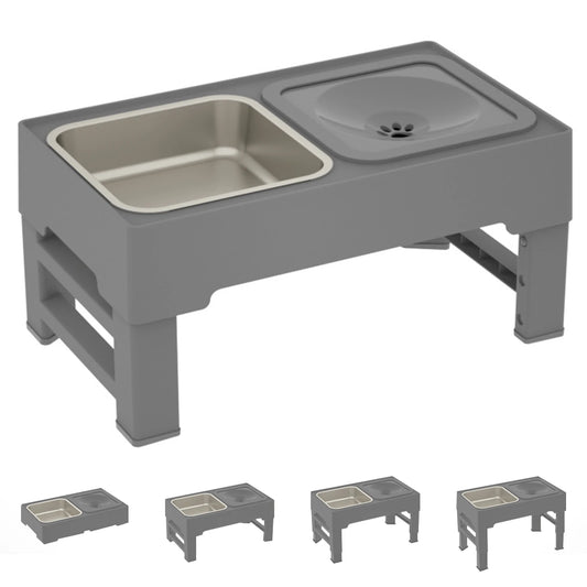 Slow Feed/Water Bowls Anti Knock Adjustable Height