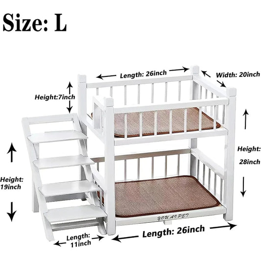 Dog Bunk Bed with Stairs