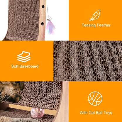 L Shape Cat Scratcher, 23.6 Inch, Protecting Furniture, Cardboard
