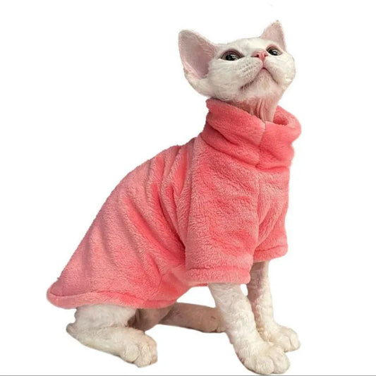 Sphynx Cat Sweater Turtleneck Winter Warm Soft