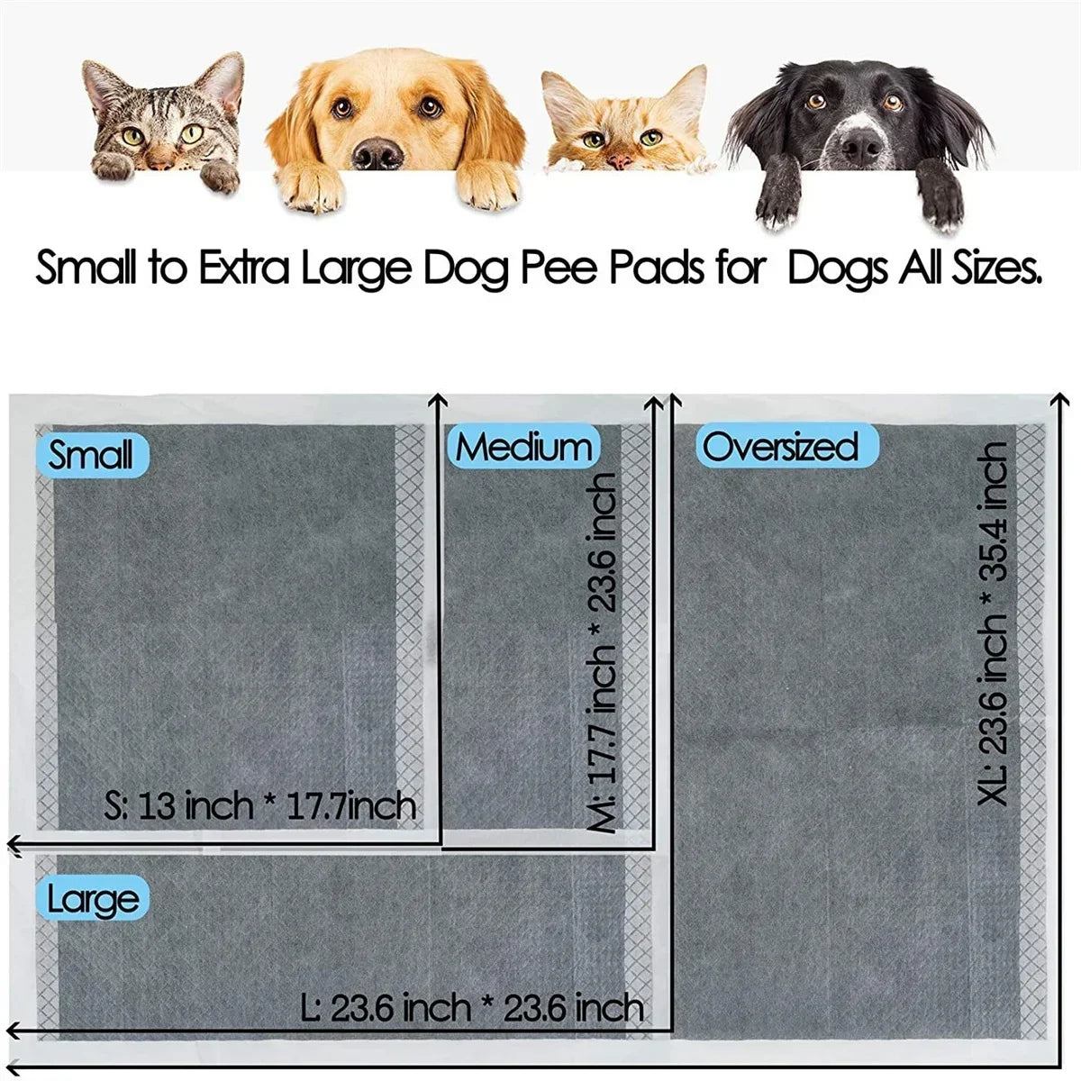 100/50/40/20PCS Absorbent Disposable Training Pee Pads Bamboo Charcoal