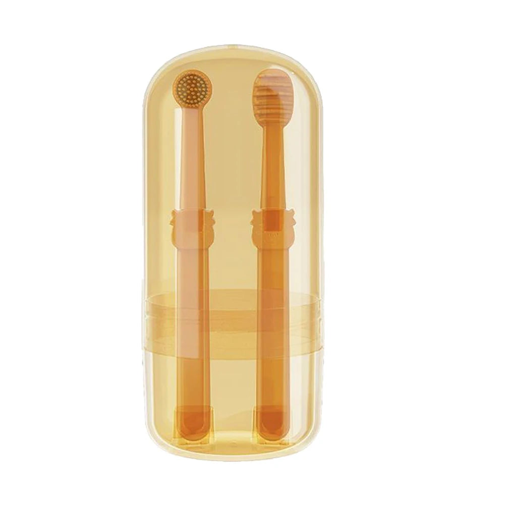 2Pcs Pet Toothbrush With Soft Silicone Tongue Scraper