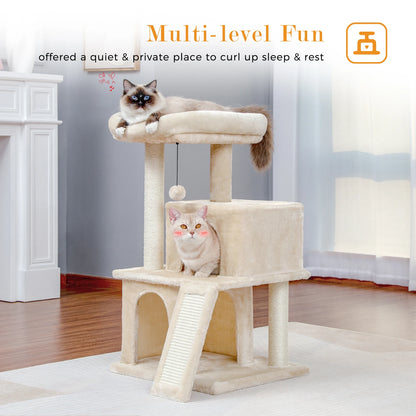 Small Cat Tree, Scratching Pad, Two Large Condos
