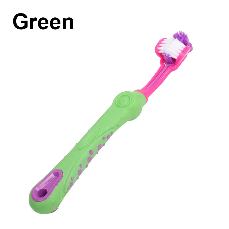 Three Sided Pet Toothbrush Multi-angle Toothbrush Cleaning