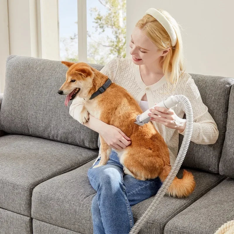 Dog Grooming Kit, 2.5L Pet Hair Vacuum, 5-In-1 Electric Clippers