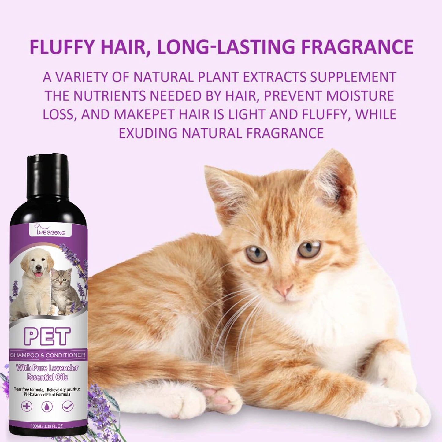 100ml Pets Shampoo Conditioner Protect Skin Flea Killer