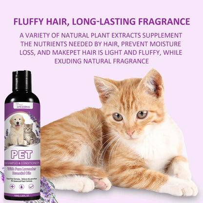 100ml Pets Shampoo Conditioner Protect Skin Flea Killer