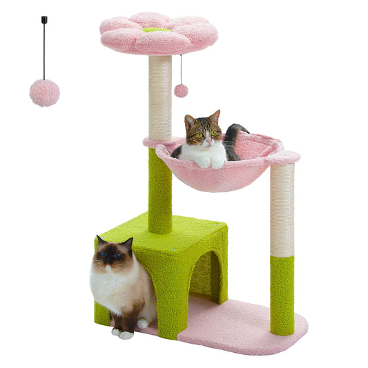 Flower Cat Tree/Hammock/Sisal Scratching Posts/Pink Perch