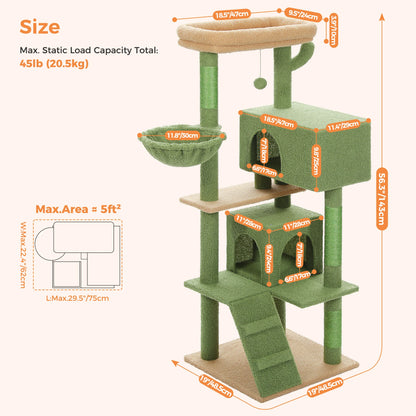 Cat Tower Condo with Perch Cozy Hammock