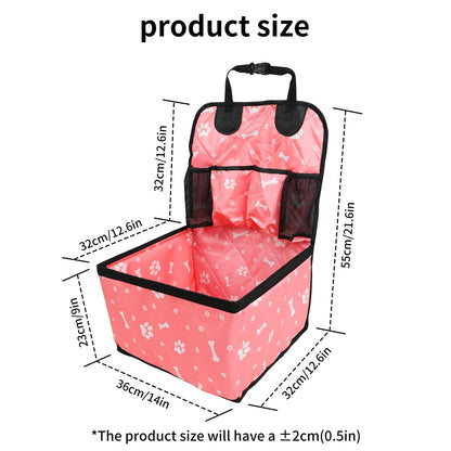 Pet Car Seat with Storage Pockets, Non-Slip Portable
