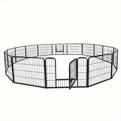16 Panel Heavy Duty Metal Fence Exercise Playpen Kennel
