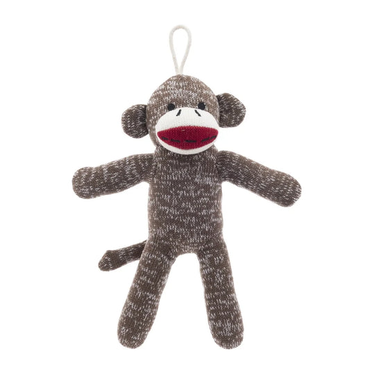 4 Pack Soft Sock Monkey Dog Toy Washable