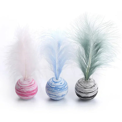 Cat Toy Ball Feather Foam Throwing Interactive