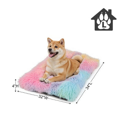 Large Dog Bed Fluffy Plush Washable Non-Slip Bottom