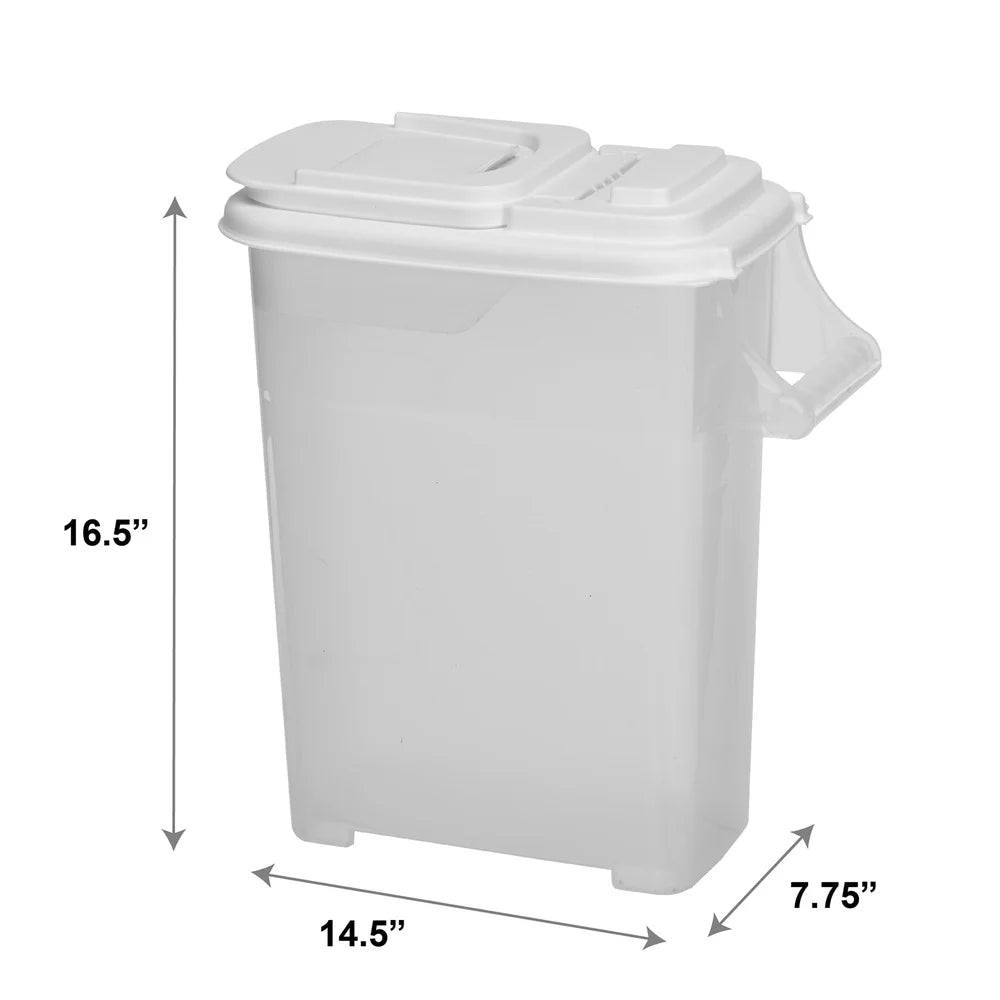 16 Quart Pet Food Dispenser Handle Easy Dispensing