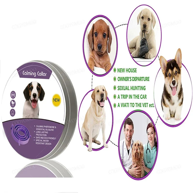 Dog Calming Pheromone Collar Cat Relieve Anxiety Adjustable Comfortable Collar