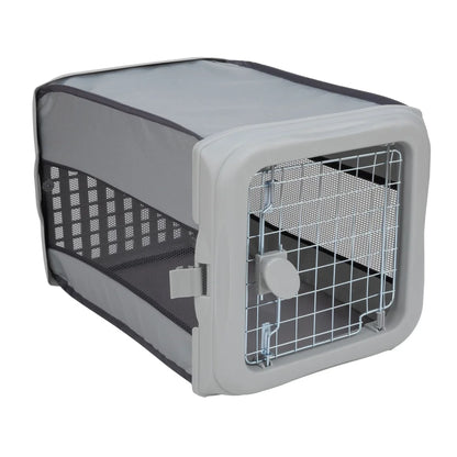 Portable Travel Crate with Metal Gate Mesh Ventilation