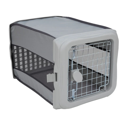 Portable Travel Crate with Metal Gate Mesh Ventilation