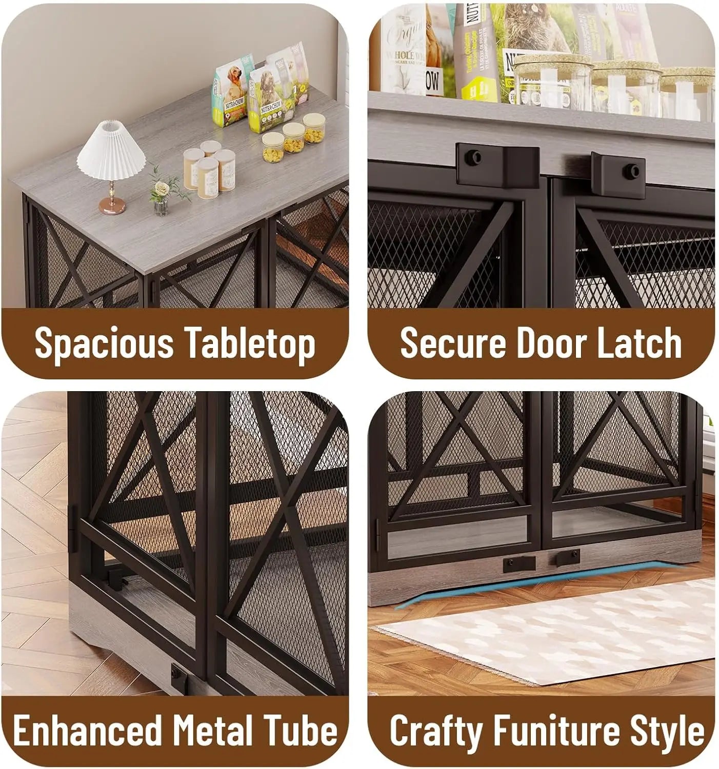 Dog Crate Furniture, Double Doors, Decorative End Table