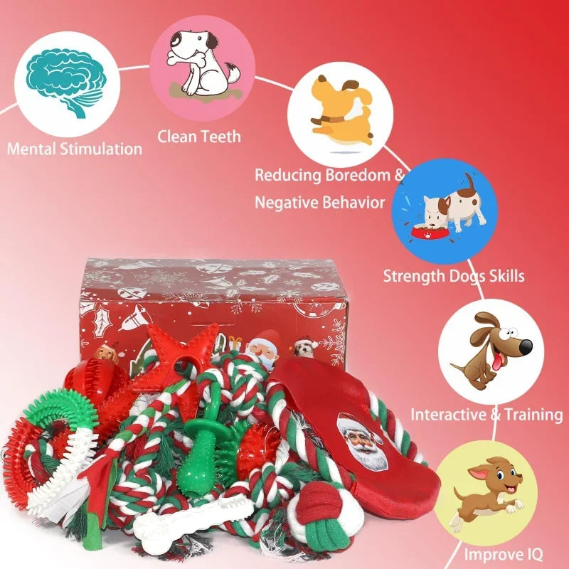 Christmas Dog Toys Bulk 15 Pack