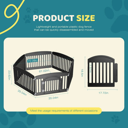4/6 Panel 24IN Expandable Durable Pet Fence