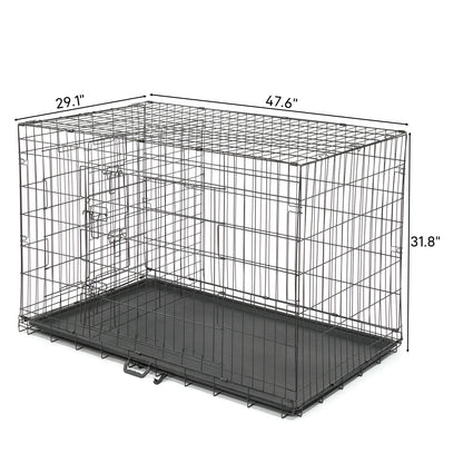42" 36" 30" 24" Pet Kennel Cat Dog Folding Steel Crate